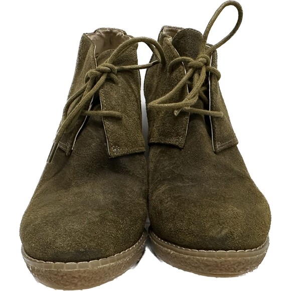 Enzo Angiolini Flory women size 7M suede green leather lace up booties - Picture 4 of 12